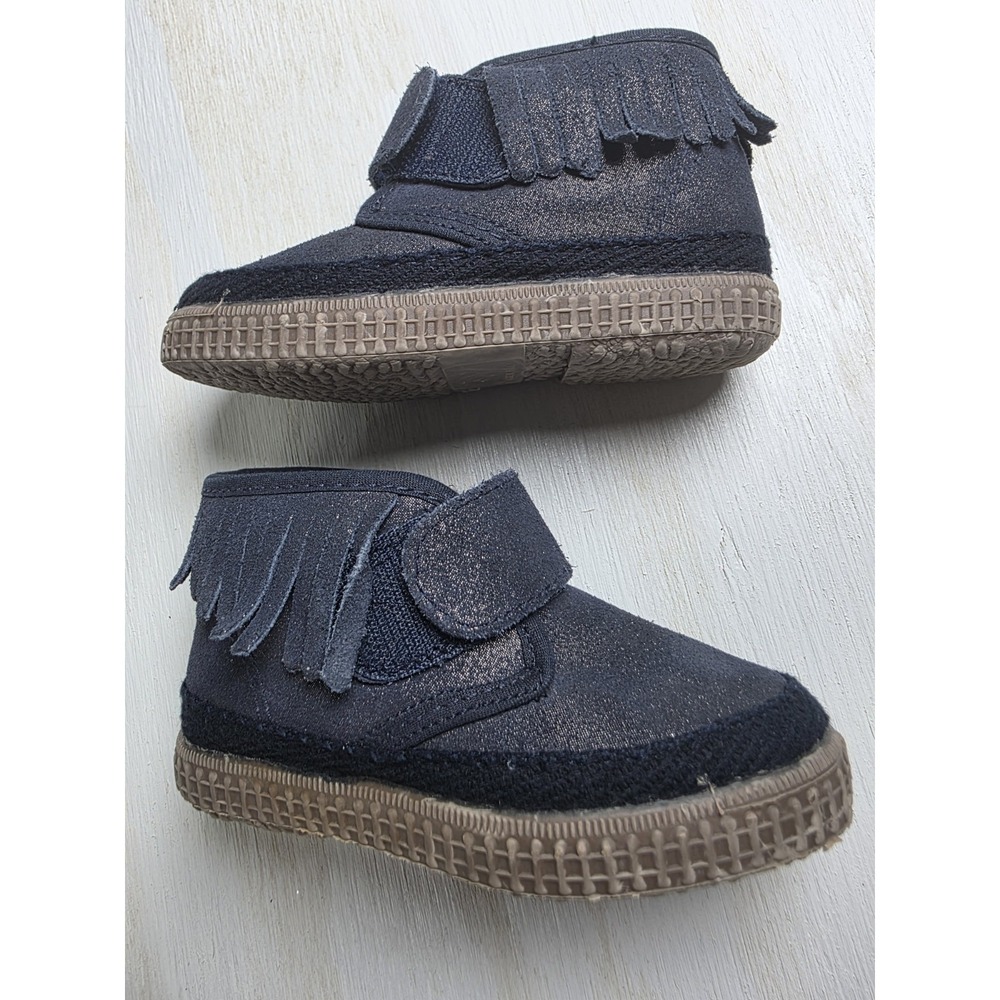 Cienta Kids Navy Suede Boot/ Moccasin Shoes Toddler 93887 Size 8